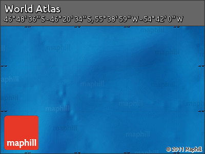 Physical Map of the Area around 46° 34' 35" S, 55° 10' 29" W