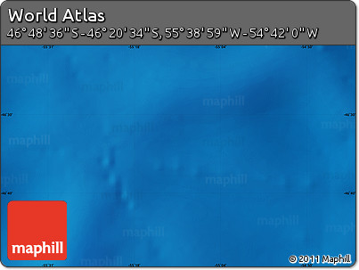 Physical Map of the Area around 46° 34' 35" S, 55° 10' 29" W
