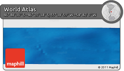 Shaded Relief Panoramic Map of the Area around 46° 34' 35" S, 55° 10' 29" W