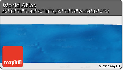 Shaded Relief Panoramic Map of the Area around 46° 34' 35" S, 55° 10' 29" W