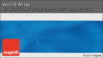 Shaded Relief Panoramic Map of the Area around 46° 34' 35" S, 55° 10' 29" W