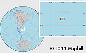 Gray Location Map of the area around 46° 34' 35" S, 56° 1' 29" W