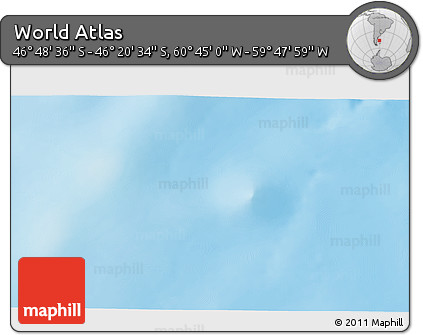 Physical 3D Map of the Area around 46° 34' 35" S, 60° 16' 29" W