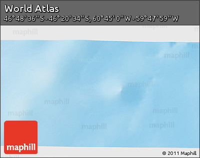 Physical 3D Map of the Area around 46° 34' 35" S, 60° 16' 29" W