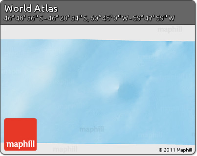 Physical 3D Map of the Area around 46° 34' 35" S, 60° 16' 29" W