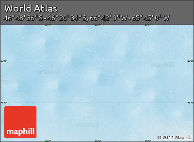 Physical Map of the Area around 46° 34' 35" S, 66° 13' 29" W