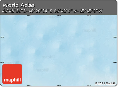 Physical Map of the Area around 46° 34' 35" S, 66° 13' 29" W