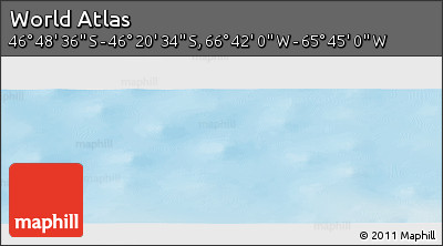 Physical Panoramic Map of the Area around 46° 34' 35" S, 66° 13' 29" W