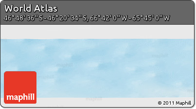 Physical Panoramic Map of the Area around 46° 34' 35" S, 66° 13' 29" W