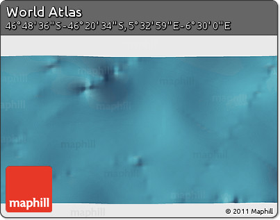 Satellite 3D Map of the Area around 46° 34' 35" S, 6° 1' 30" E