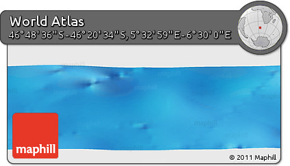 Physical Panoramic Map of the Area around 46° 34' 35" S, 6° 1' 30" E