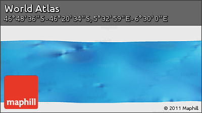 Physical Panoramic Map of the Area around 46° 34' 35" S, 6° 1' 30" E