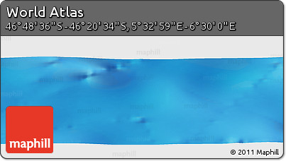 Physical Panoramic Map of the Area around 46° 34' 35" S, 6° 1' 30" E