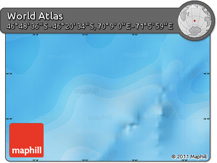 Political Map of the Area around 46° 34' 35" S, 70° 37' 30" E