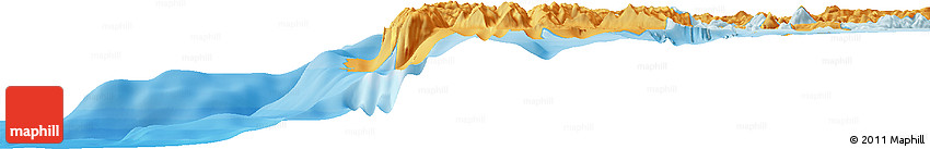 Political Horizon Map of the Area around 46° 34' 35" S, 75° 34' 29" W