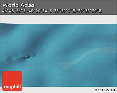 Satellite 3D Map of the Area around 46° 34' 35" S, 79° 7' 30" E