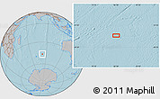 Gray Location Map of the area around 46° 34' 35" S, 82° 31' 30" E, hill shading