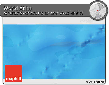 Political 3D Map of the Area around 46° 34' 35" S, 83° 13' 29" W