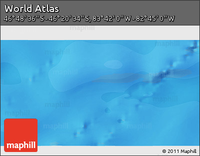 Political 3D Map of the Area around 46° 34' 35" S, 83° 13' 29" W