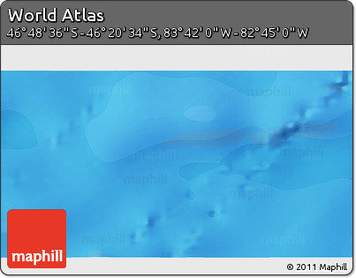 Political 3D Map of the Area around 46° 34' 35" S, 83° 13' 29" W