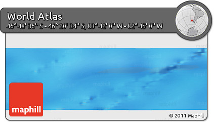 Shaded Relief Panoramic Map of the Area around 46° 34' 35" S, 83° 13' 29" W