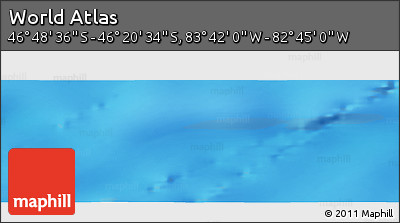 Shaded Relief Panoramic Map of the Area around 46° 34' 35" S, 83° 13' 29" W