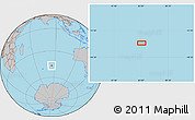 Gray Location Map of the area around 46° 34' 35" S, 85° 4' 29" E