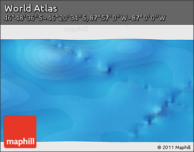 Political 3D Map of the Area around 46° 34' 35" S, 87° 28' 29" W