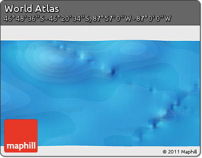Political 3D Map of the Area around 46° 34' 35" S, 87° 28' 29" W