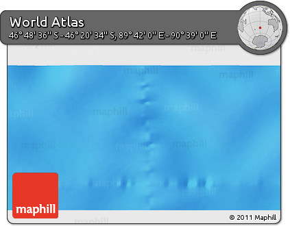 Physical 3D Map of the Area around 46° 34' 35" S, 90° 10' 30" E