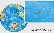 Physical Location Map of the area around 46° 34' 35" S, 90° 10' 30" E