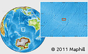 Physical Location Map of the area around 46° 34' 35" S, 98° 40' 30" E