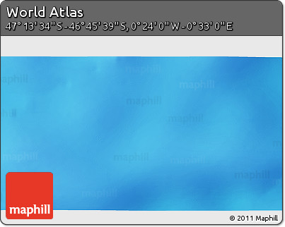 Physical 3D Map of the Area around 46° 59' 36" S, 0° 4' 30" E