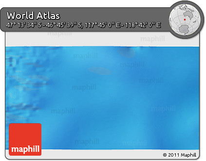 Physical 3D Map of the Area around 46° 59' 36" S, 118° 13' 29" E