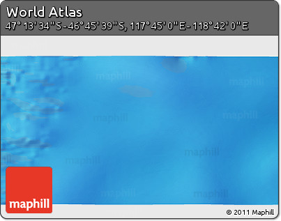 Physical 3D Map of the Area around 46° 59' 36" S, 118° 13' 29" E