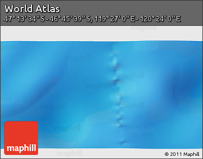 Physical 3D Map of the Area around 46° 59' 36" S, 119° 55' 30" E