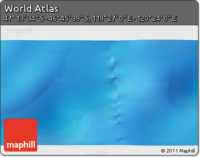 Physical 3D Map of the Area around 46° 59' 36" S, 119° 55' 30" E
