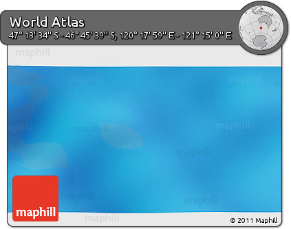 Physical 3D Map of the Area around 46° 59' 36" S, 120° 46' 30" E