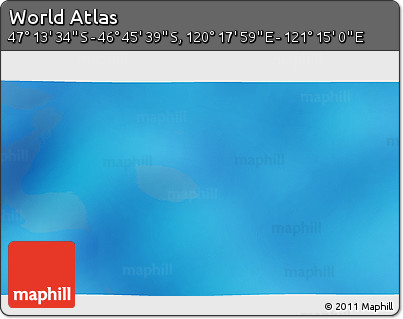 Physical 3D Map of the Area around 46° 59' 36" S, 120° 46' 30" E
