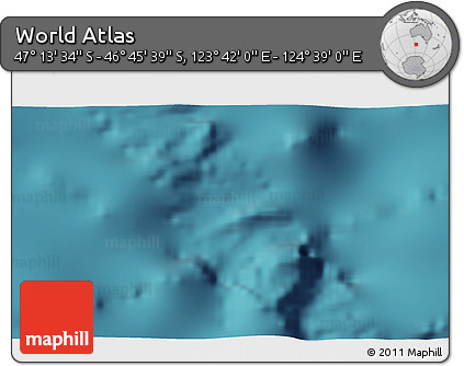 Satellite 3D Map of the Area around 46° 59' 36" S, 124° 10' 30" E