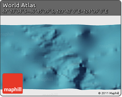 Satellite 3D Map of the Area around 46° 59' 36" S, 124° 10' 30" E