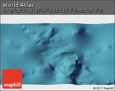 Satellite 3D Map of the Area around 46° 59' 36" S, 124° 10' 30" E
