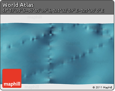Satellite 3D Map of the Area around 46° 59' 36" S, 125° 1' 30" E