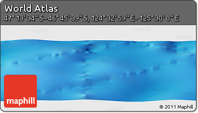 Physical Panoramic Map of the Area around 46° 59' 36" S, 125° 1' 30" E