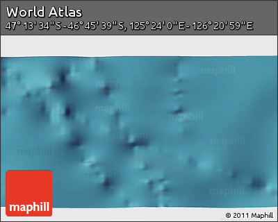 Satellite 3D Map of the Area around 46° 59' 36" S, 125° 52' 30" E