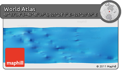 Physical Panoramic Map of the Area around 46° 59' 36" S, 125° 52' 30" E
