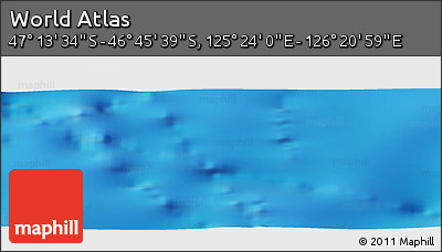 Physical Panoramic Map of the Area around 46° 59' 36" S, 125° 52' 30" E
