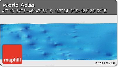 Physical Panoramic Map of the Area around 46° 59' 36" S, 125° 52' 30" E