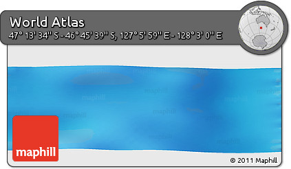 Physical Panoramic Map of the Area around 46° 59' 36" S, 127° 34' 30" E