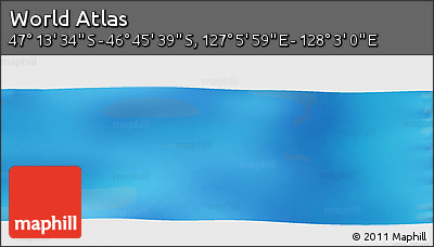 Physical Panoramic Map of the Area around 46° 59' 36" S, 127° 34' 30" E